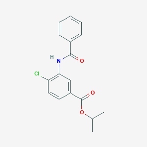 molecular formula C17H16ClNO3 B4439673 Propan-2-yl 4-chloro-3-[(phenylcarbonyl)amino]benzoate 