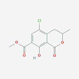 molecular formula C12H11ClO5 B044397 Methyl 5-chloro-8-hydroxy-3-methyl-1-oxoisochroman-7-carboxylate CAS No. 344348-28-3