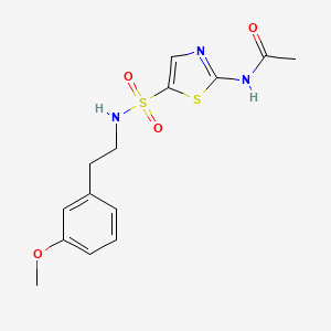 molecular formula C14H17N3O4S2 B4439831 N-[5-[2-(3-methoxyphenyl)ethylsulfamoyl]-1,3-thiazol-2-yl]acetamide 