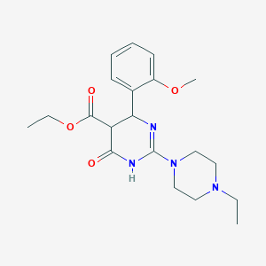 molecular formula C20H28N4O4 B4439872 Ethyl 2-(4-ethylpiperazin-1-yl)-6-(2-methoxyphenyl)-4-oxo-1,4,5,6-tetrahydropyrimidine-5-carboxylate 