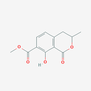 molecular formula C12H12O5 B044399 3,4-Dihydro-8-hydroxy-3-methyl-1-oxo-1H-2-benzopyran-7-carboxylic Acid Methyl Ester CAS No. 83769-04-4