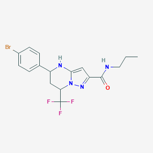 molecular formula C17H18BrF3N4O B443995 5-(4-bromophenyl)-N-propyl-7-(trifluoromethyl)-4,5,6,7-tetrahydropyrazolo[1,5-a]pyrimidine-2-carboxamide 
