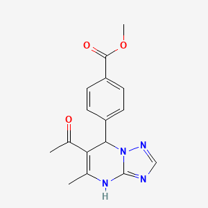 molecular formula C16H16N4O3 B4439950 METHYL 4-{6-ACETYL-5-METHYL-4H,7H-[1,2,4]TRIAZOLO[1,5-A]PYRIMIDIN-7-YL}BENZOATE 