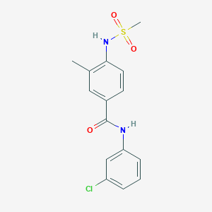 molecular formula C15H15ClN2O3S B4440021 N-(3-CHLOROPHENYL)-4-METHANESULFONAMIDO-3-METHYLBENZAMIDE 