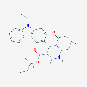 molecular formula C31H36N2O3 B444004 butan-2-yl 4-(9-ethyl-9H-carbazol-3-yl)-2,7,7-trimethyl-5-oxo-1,4,5,6,7,8-hexahydroquinoline-3-carboxylate 