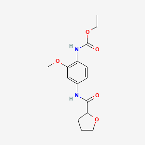 molecular formula C15H20N2O5 B4440098 Ethyl {2-methoxy-4-[(tetrahydrofuran-2-ylcarbonyl)amino]phenyl}carbamate 