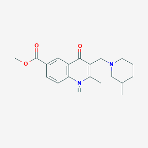 molecular formula C19H24N2O3 B4440114 methyl 2-methyl-3-[(3-methylpiperidin-1-yl)methyl]-4-oxo-1H-quinoline-6-carboxylate 