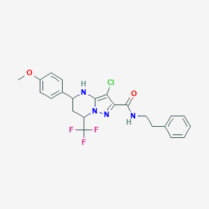 3-chloro-5-(4-methoxyphenyl)-N-(2-phenylethyl)-7-(trifluoromethyl)-4,5,6,7-tetrahydropyrazolo[1,5-a]pyrimidine-2-carboxamide
