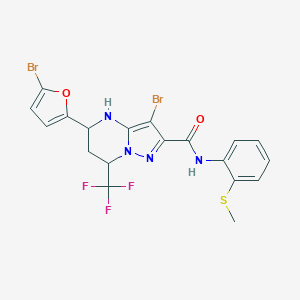 3-bromo-5-(5-bromo-2-furyl)-N-[2-(methylsulfanyl)phenyl]-7-(trifluoromethyl)-4,5,6,7-tetrahydropyrazolo[1,5-a]pyrimidine-2-carboxamide