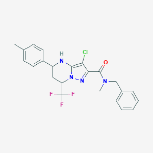 molecular formula C23H22ClF3N4O B444024 N-benzyl-3-chloro-N-methyl-5-(4-methylphenyl)-7-(trifluoromethyl)-4,5,6,7-tetrahydropyrazolo[1,5-a]pyrimidine-2-carboxamide 