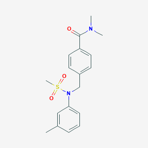 molecular formula C18H22N2O3S B4440258 N,N-dimethyl-4-[(3-methyl-N-methylsulfonylanilino)methyl]benzamide 