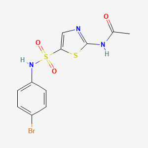 molecular formula C11H10BrN3O3S2 B4440267 N-[5-[(4-bromophenyl)sulfamoyl]-1,3-thiazol-2-yl]acetamide 