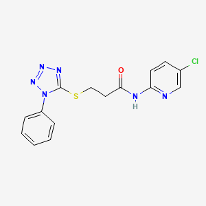 molecular formula C15H13ClN6OS B4440696 N-(5-chloropyridin-2-yl)-3-[(1-phenyl-1H-tetrazol-5-yl)sulfanyl]propanamide 