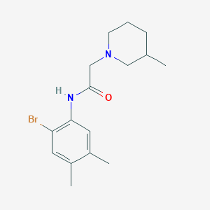 molecular formula C16H23BrN2O B4440725 N-(2-bromo-4,5-dimethylphenyl)-2-(3-methylpiperidin-1-yl)acetamide 