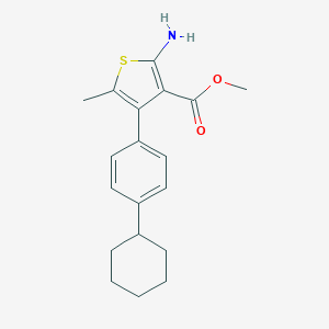 molecular formula C19H23NO2S B444074 Methyl 2-amino-4-(4-cyclohexylphenyl)-5-methylthiophene-3-carboxylate CAS No. 351156-56-4