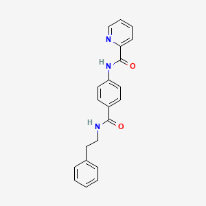 molecular formula C21H19N3O2 B4440775 N-{4-[(phenethylamino)carbonyl]phenyl}-2-pyridinecarboxamide 