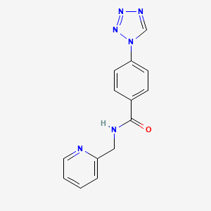 molecular formula C14H12N6O B4440806 N-(pyridin-2-ylmethyl)-4-(1H-tetrazol-1-yl)benzamide 