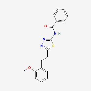 molecular formula C18H17N3O2S B4440981 N-[5-[2-(2-methoxyphenyl)ethyl]-1,3,4-thiadiazol-2-yl]benzamide 