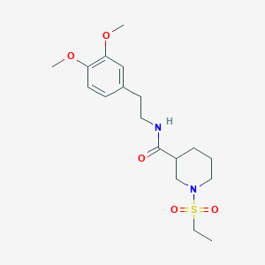 molecular formula C18H28N2O5S B4440987 N-[2-(3,4-dimethoxyphenyl)ethyl]-1-(ethylsulfonyl)piperidine-3-carboxamide 