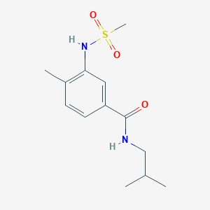 molecular formula C13H20N2O3S B4441124 N-isobutyl-4-methyl-3-[(methylsulfonyl)amino]benzamide 