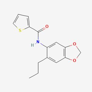 molecular formula C15H15NO3S B4441156 N-(6-propyl-1,3-benzodioxol-5-yl)thiophene-2-carboxamide 