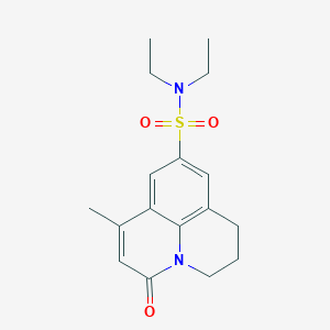 molecular formula C17H22N2O3S B4441201 N~9~,N~9~-diethyl-7-methyl-5-oxo-2,3-dihydro-1H,5H-pyrido[3,2,1-ij]quinoline-9-sulfonamide 