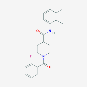 molecular formula C21H23FN2O2 B4441216 N-(2,3-dimethylphenyl)-1-(2-fluorobenzoyl)piperidine-4-carboxamide 