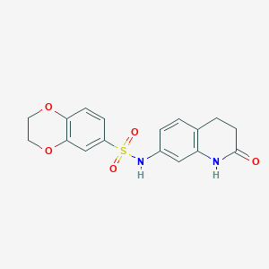 molecular formula C17H16N2O5S B4441240 N-(2-oxo-1,2,3,4-tetrahydroquinolin-7-yl)-2,3-dihydro-1,4-benzodioxine-6-sulfonamide 