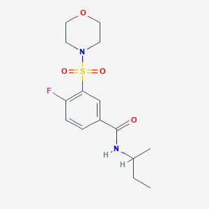 molecular formula C15H21FN2O4S B4441319 N-butan-2-yl-4-fluoro-3-morpholin-4-ylsulfonylbenzamide 