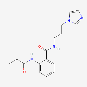 molecular formula C16H20N4O2 B4441330 N-[3-(1H-imidazol-1-yl)propyl]-2-(propanoylamino)benzamide 