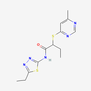 molecular formula C13H17N5OS2 B4441592 N-(5-ethyl-1,3,4-thiadiazol-2-yl)-2-(6-methylpyrimidin-4-yl)sulfanylbutanamide 