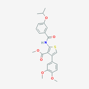 molecular formula C24H25NO6S B444160 Methyl 4-(3,4-dimethoxyphenyl)-2-[(3-isopropoxybenzoyl)amino]-3-thiophenecarboxylate 