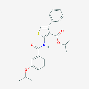 molecular formula C24H25NO4S B444165 Isopropyl 2-[(3-isopropoxybenzoyl)amino]-4-phenyl-3-thiophenecarboxylate 