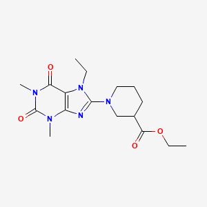 molecular formula C17H25N5O4 B4442365 ethyl 1-(7-ethyl-1,3-dimethyl-2,6-dioxo-2,3,6,7-tetrahydro-1H-purin-8-yl)piperidine-3-carboxylate 