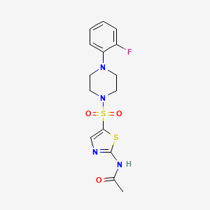 molecular formula C15H17FN4O3S2 B4442436 N-[5-[4-(2-fluorophenyl)piperazin-1-yl]sulfonyl-1,3-thiazol-2-yl]acetamide 
