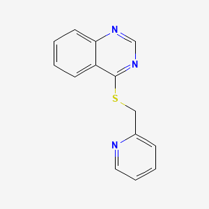 molecular formula C14H11N3S B4442495 Quinazoline, 4-((2-pyridinylmethyl)thio)- CAS No. 118272-55-2