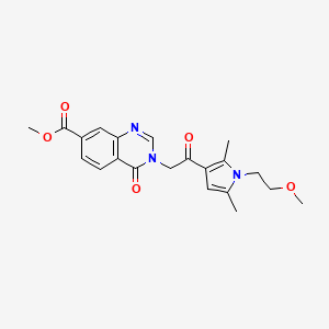 molecular formula C21H23N3O5 B4442533 methyl 3-(2-(1-(2-methoxyethyl)-2,5-dimethyl-1H-pyrrol-3-yl)-2-oxoethyl)-4-oxo-3,4-dihydroquinazoline-7-carboxylate 