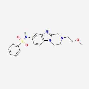 molecular formula C19H22N4O3S B4442535 N-[2-(2-methoxyethyl)-1,2,3,4-tetrahydropyrazino[1,2-a]benzimidazol-8-yl]benzenesulfonamide 