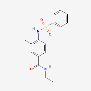 molecular formula C16H18N2O3S B4442590 N-ethyl-3-methyl-4-[(phenylsulfonyl)amino]benzamide 