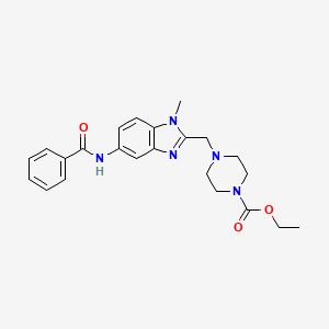 molecular formula C23H27N5O3 B4442611 Ethyl 4-[(5-benzamido-1-methyl-1H-1,3-benzodiazol-2-YL)methyl]piperazine-1-carboxylate 