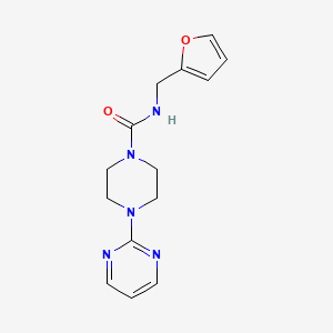 molecular formula C14H17N5O2 B4442629 N-(furan-2-ylmethyl)-4-(pyrimidin-2-yl)piperazine-1-carboxamide 
