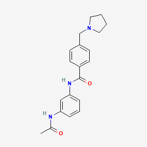 molecular formula C20H23N3O2 B4442696 N-[3-(acetylamino)phenyl]-4-(1-pyrrolidinylmethyl)benzamide 