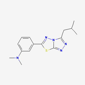 molecular formula C15H19N5S B4442706 N-[3-(3-isobutyl[1,2,4]triazolo[3,4-b][1,3,4]thiadiazol-6-yl)phenyl]-N,N-dimethylamine 