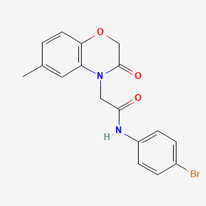 molecular formula C17H15BrN2O3 B4442776 N-(4-bromophenyl)-2-(6-methyl-3-oxo-2,3-dihydro-4H-1,4-benzoxazin-4-yl)acetamide 