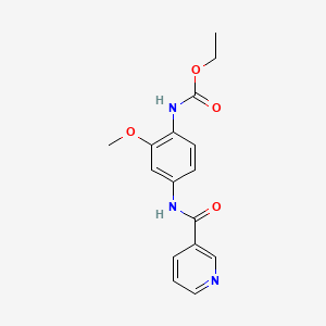 molecular formula C16H17N3O4 B4442864 Ethyl {2-methoxy-4-[(pyridin-3-ylcarbonyl)amino]phenyl}carbamate 