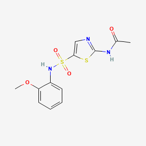 molecular formula C12H13N3O4S2 B4442967 N-[5-[(2-methoxyphenyl)sulfamoyl]-1,3-thiazol-2-yl]acetamide 