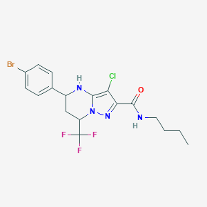 molecular formula C18H19BrClF3N4O B444305 5-(4-bromophenyl)-N-butyl-3-chloro-7-(trifluoromethyl)-4,5,6,7-tetrahydropyrazolo[1,5-a]pyrimidine-2-carboxamide 