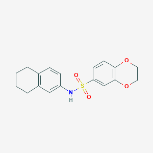 molecular formula C18H19NO4S B4443066 N-(5,6,7,8-tetrahydronaphthalen-2-yl)-2,3-dihydro-1,4-benzodioxine-6-sulfonamide 