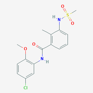 molecular formula C16H17ClN2O4S B4443168 N-(5-chloro-2-methoxyphenyl)-2-methyl-3-[(methylsulfonyl)amino]benzamide 