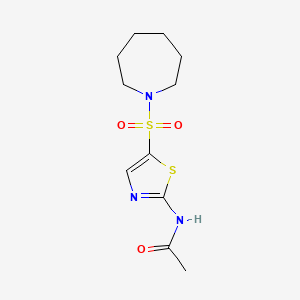 molecular formula C11H17N3O3S2 B4443211 N-[5-(azepan-1-ylsulfonyl)-1,3-thiazol-2-yl]acetamide 